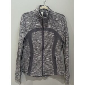Lululemon Define Jacket Heathered gray Luon Full Zip Yoga Gym Running Size 12‎